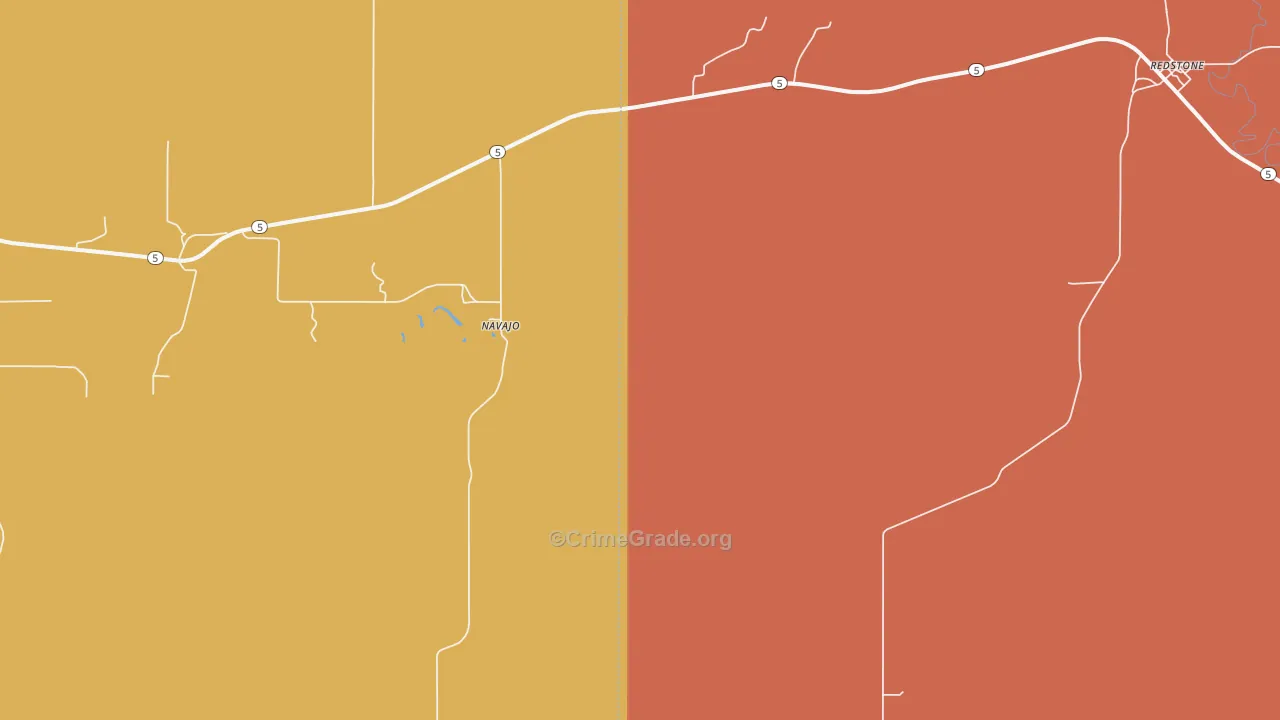 Navajo, MT Map of Murder Rates