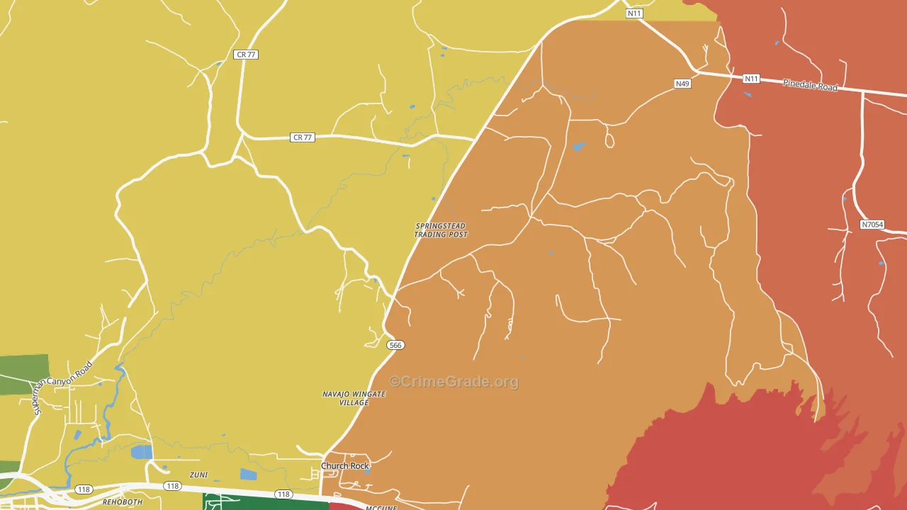Navajo Wingate Village, NM Map of Murder Rates
