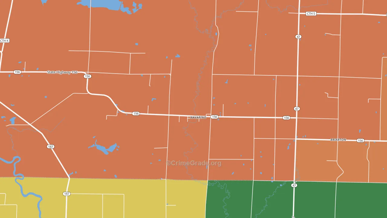 Navarino, WI Map of Murder Rates