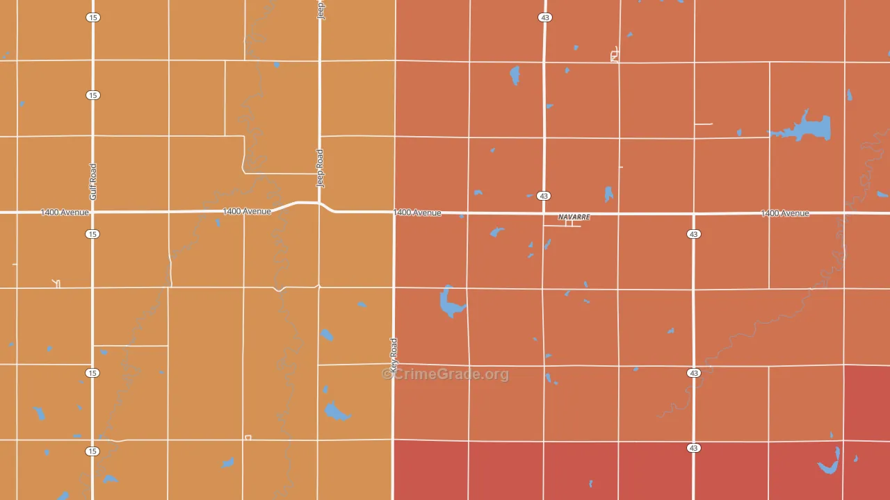 Navarre, KS Map of Murder Rates