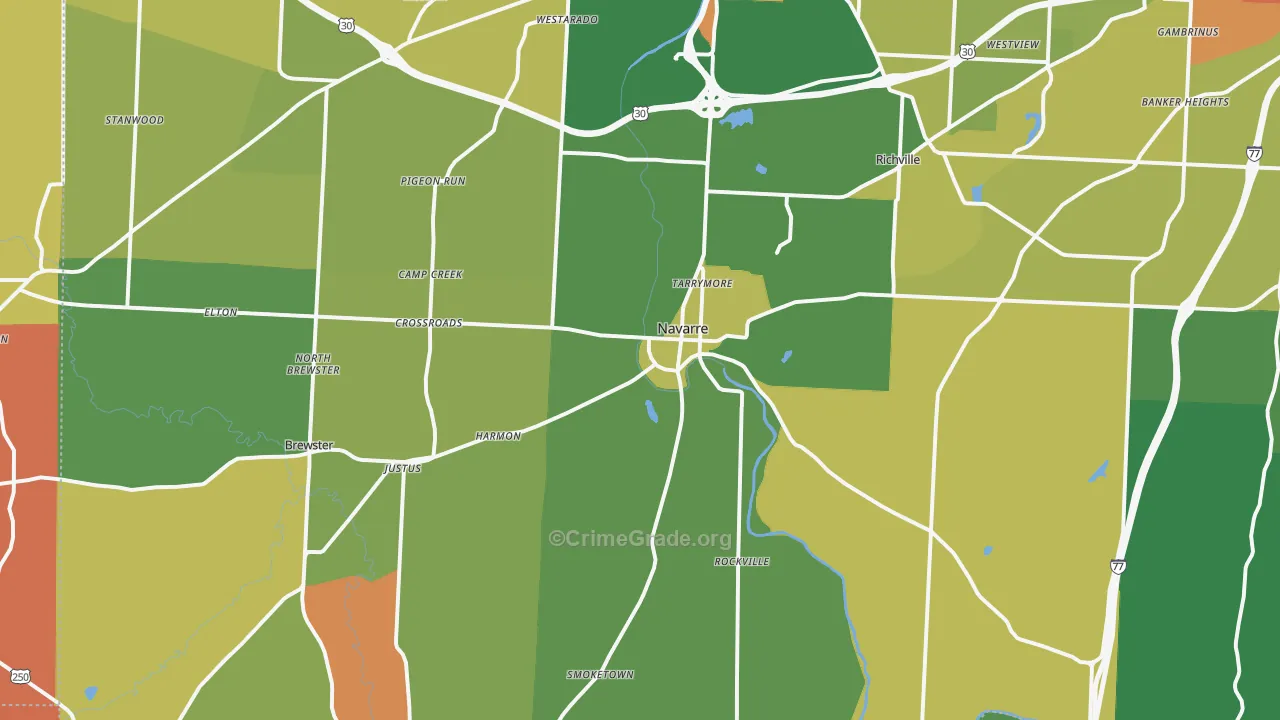 Navarre, OH Map of Murder Rates