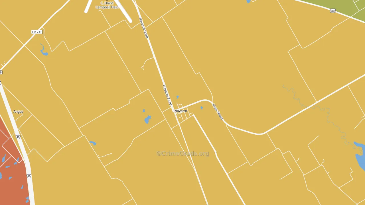 Navarro, TX Map of Murder Rates