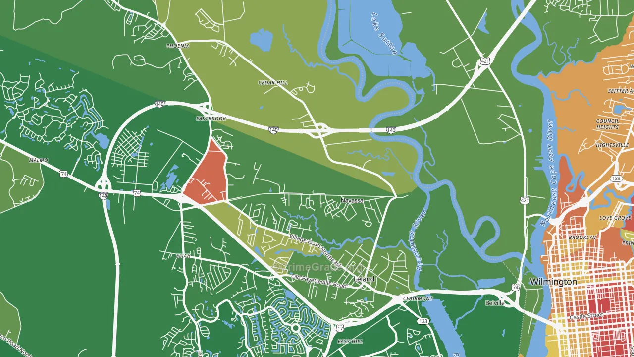 Navassa, NC Map of Murder Rates