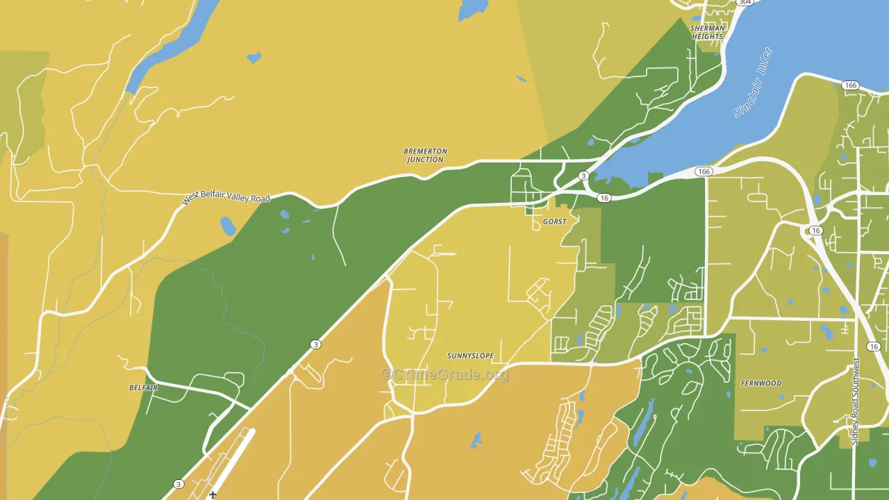 Navy Yard City, WA Map of Murder Rates