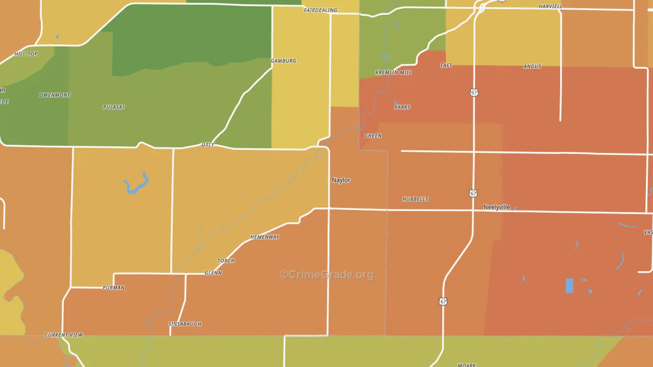 Naylor, MO Map of Murder Rates