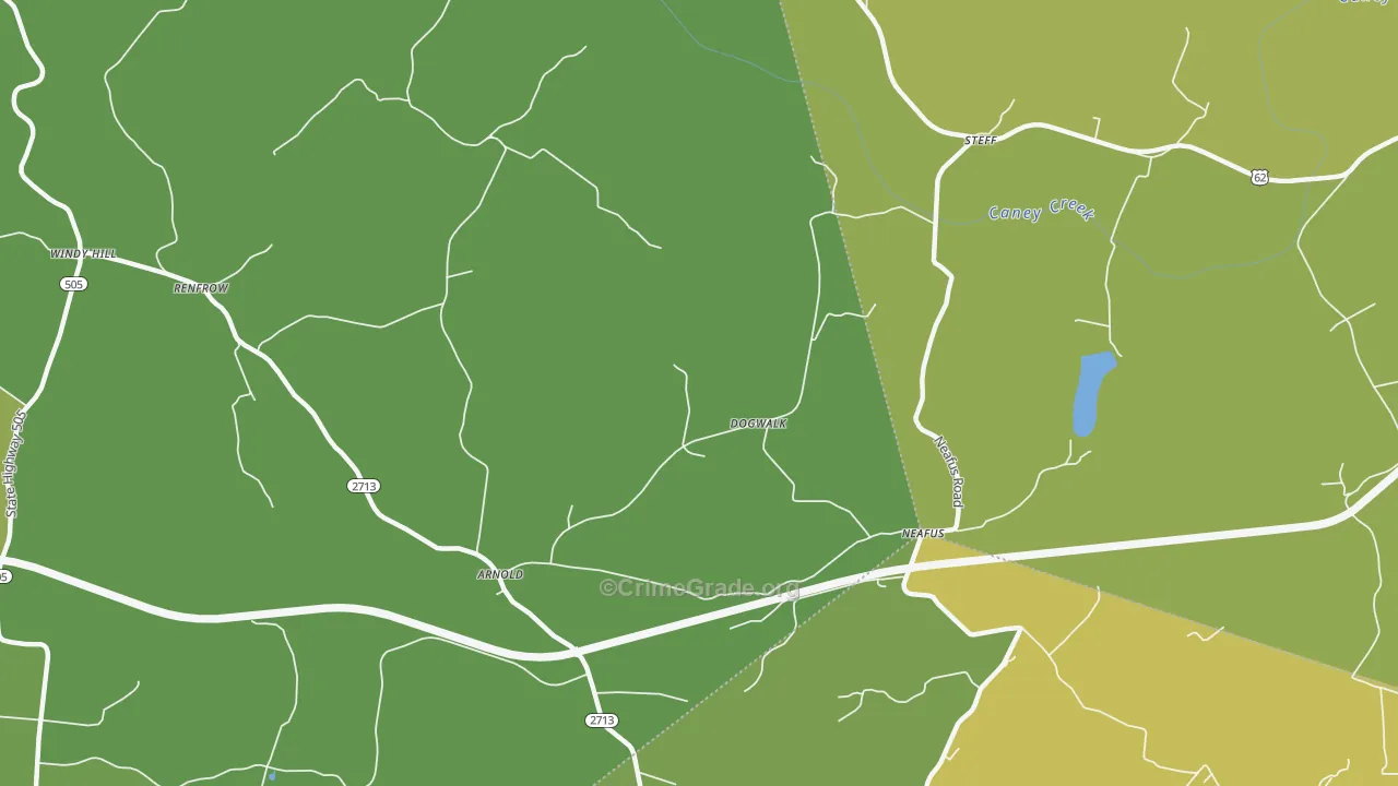 Neafus, KY Map of Murder Rates