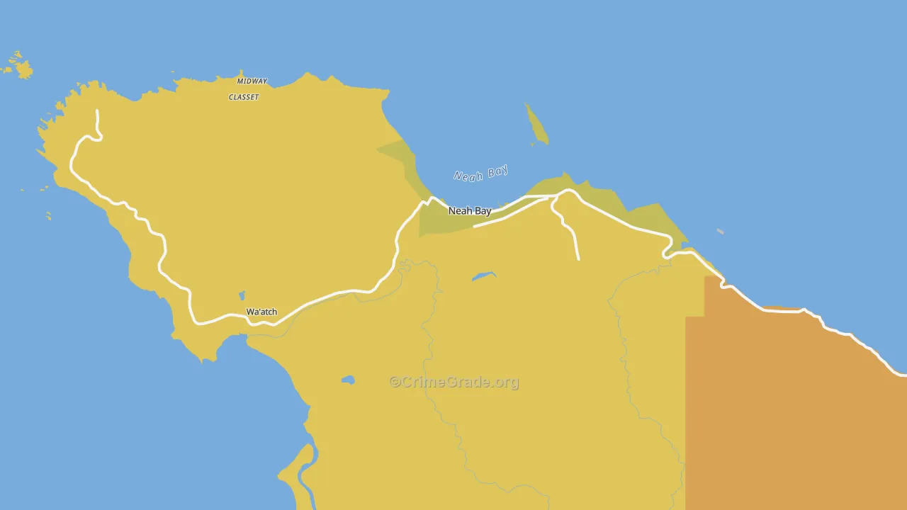 Neah Bay, WA Map of Murder Rates