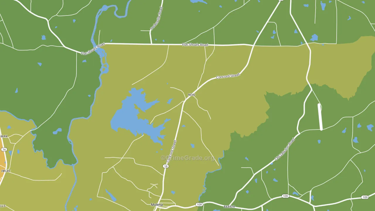Neal, GA Map of Murder Rates