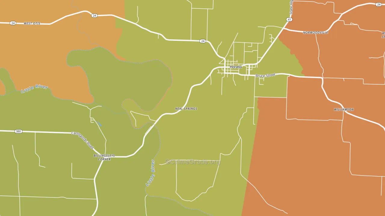 Neal Springs, AR Map of Murder Rates