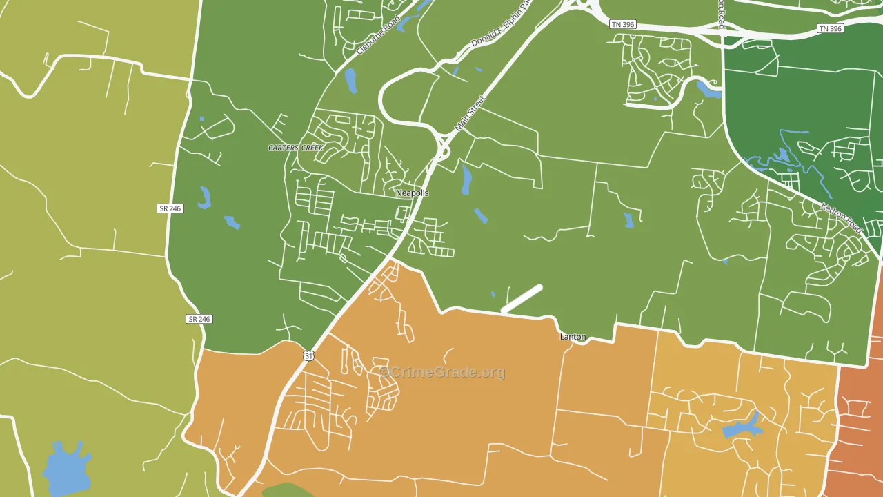 Neapolis, TN Map of Murder Rates