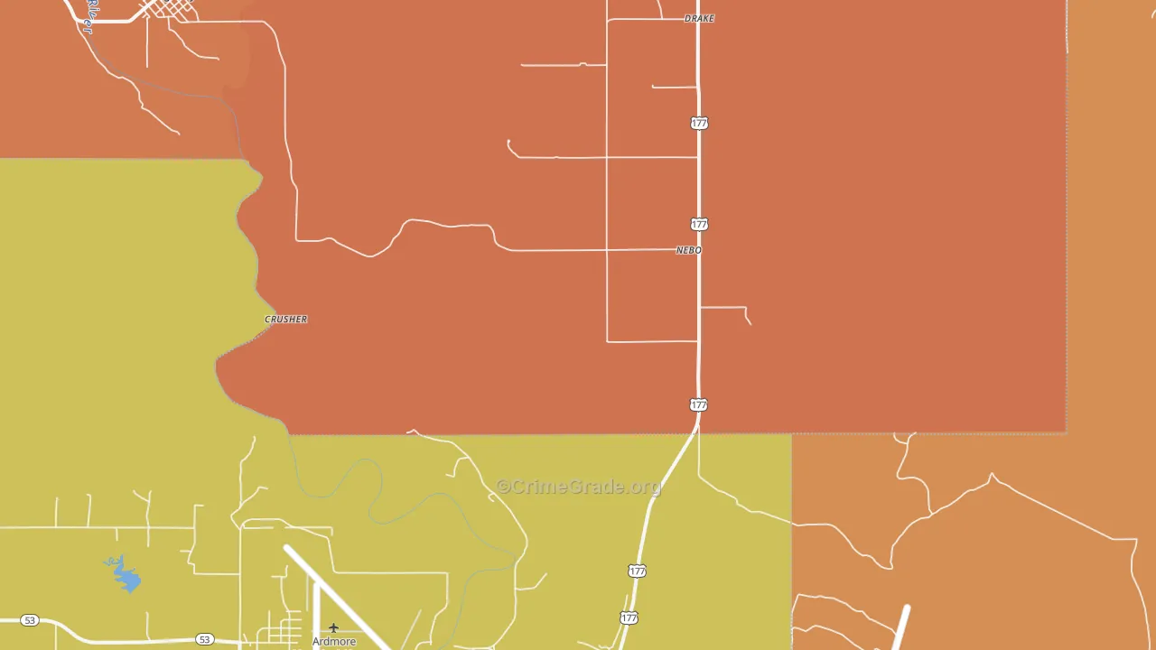 Nebo, OK Map of Murder Rates