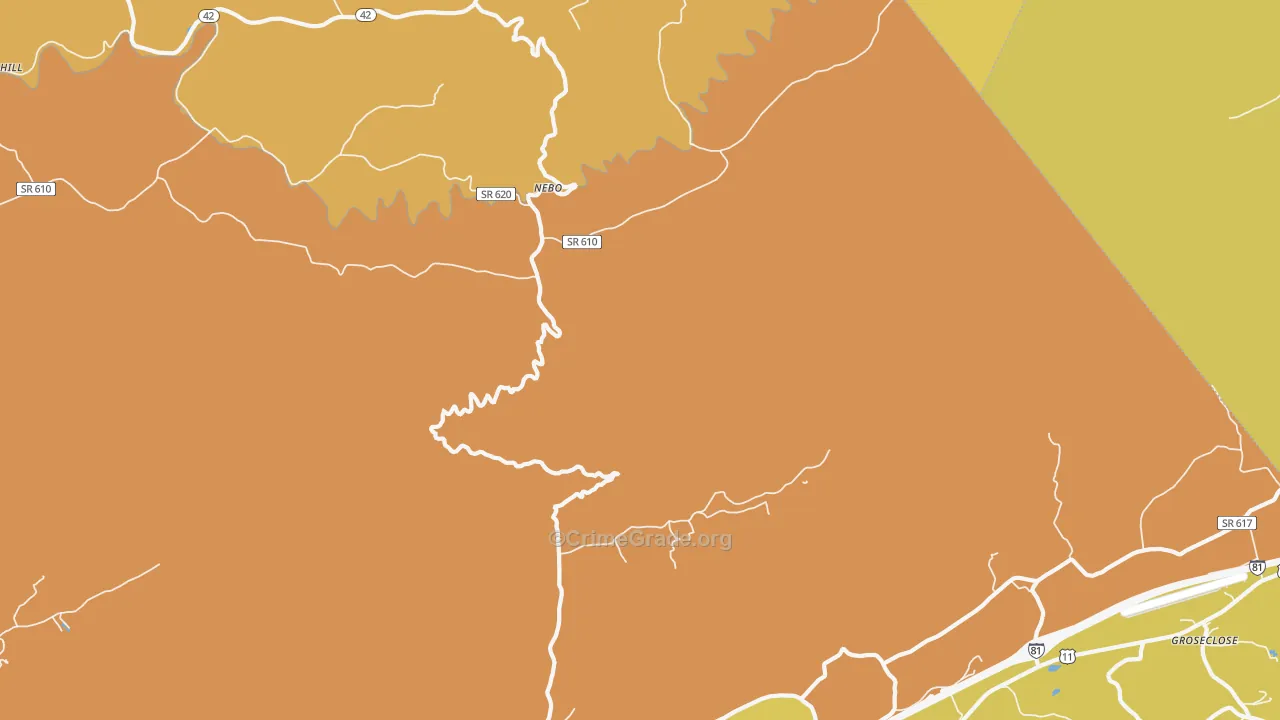 Nebo, VA Map of Murder Rates