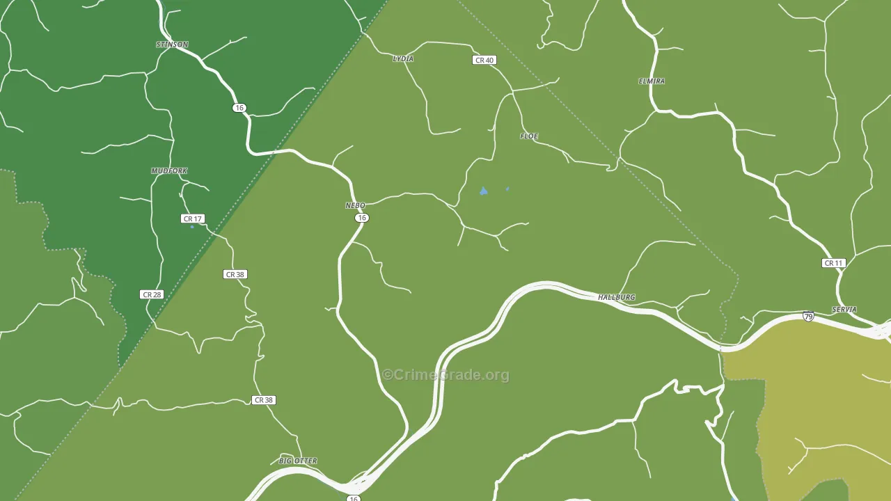 Nebo, WV Map of Murder Rates