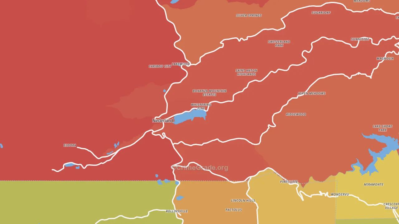 Nederland, CO Map of Murder Rates