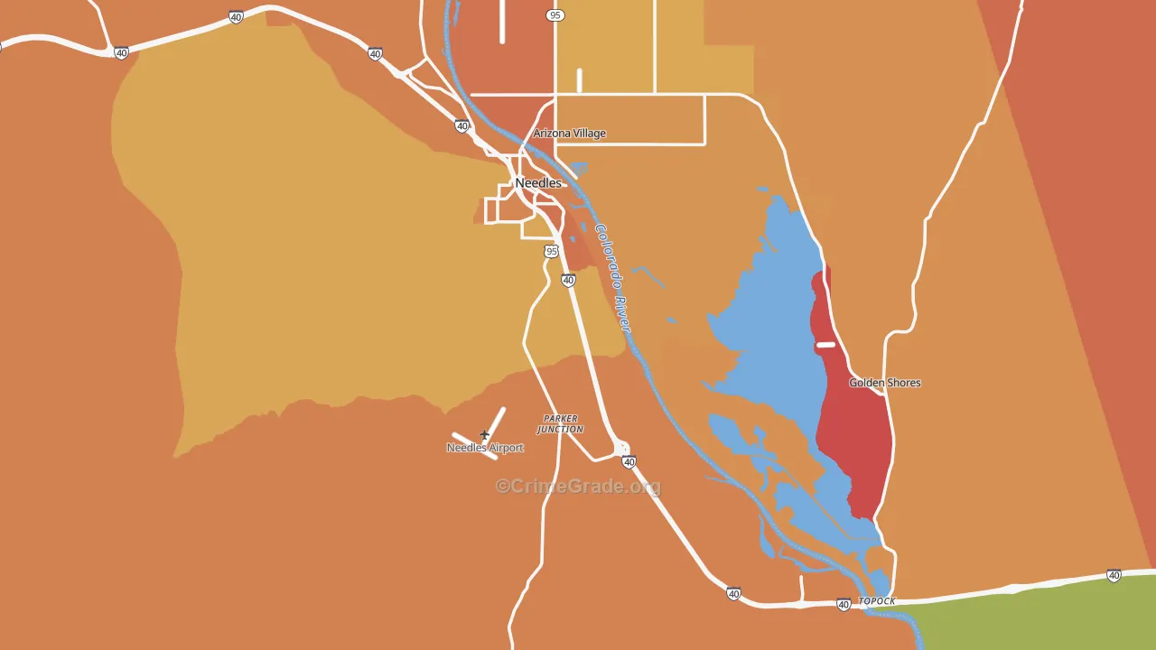 Needles, CA Map of Murder Rates