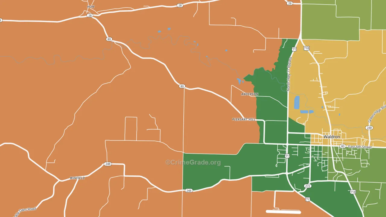 Needmore, AR Map of Murder Rates