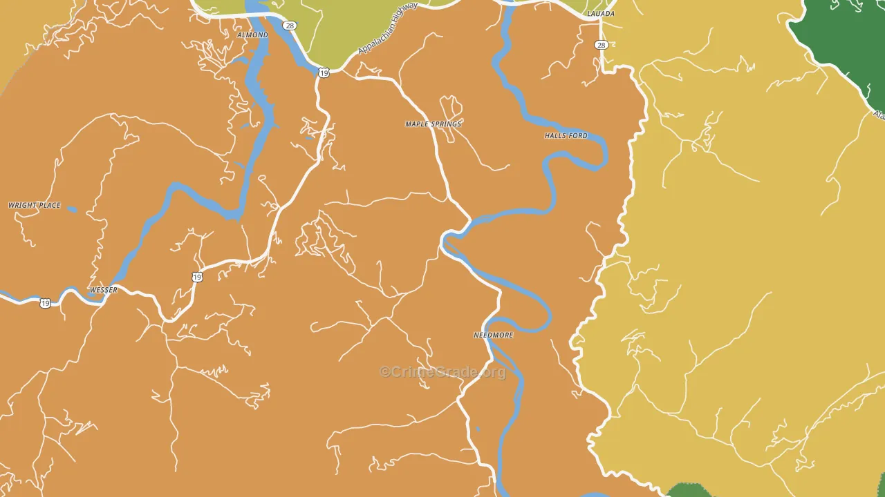 Needmore, NC Map of Murder Rates