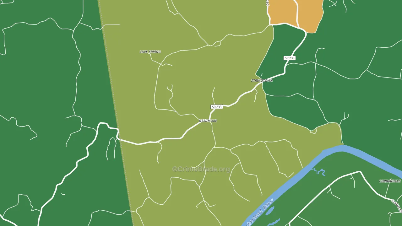 Needmore, TN Map of Murder Rates