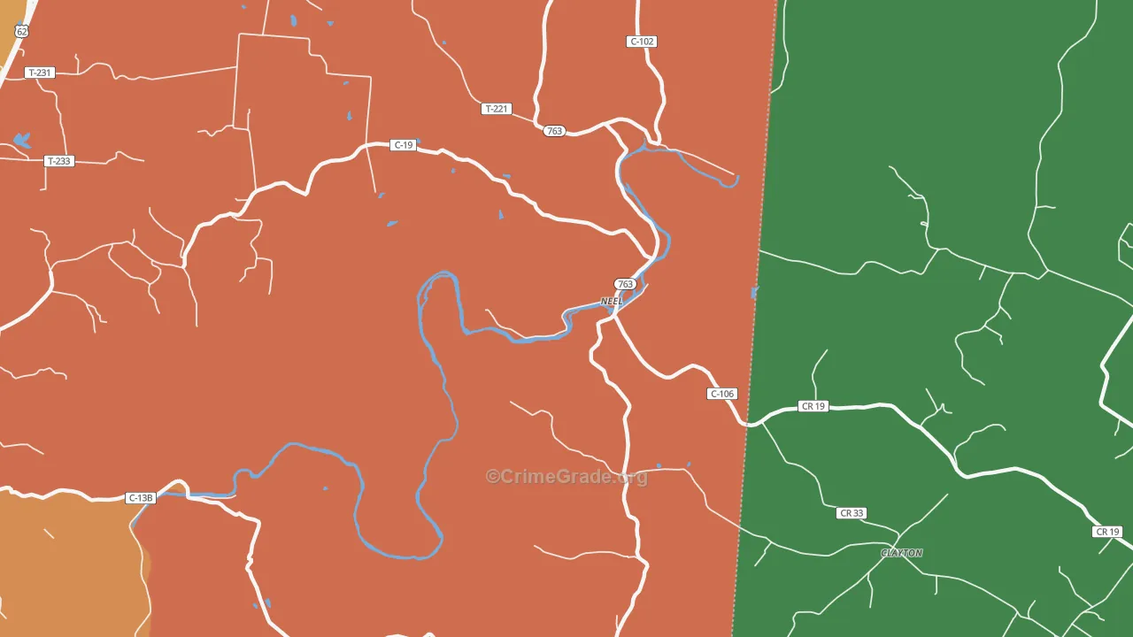 Neel, OH Map of Murder Rates