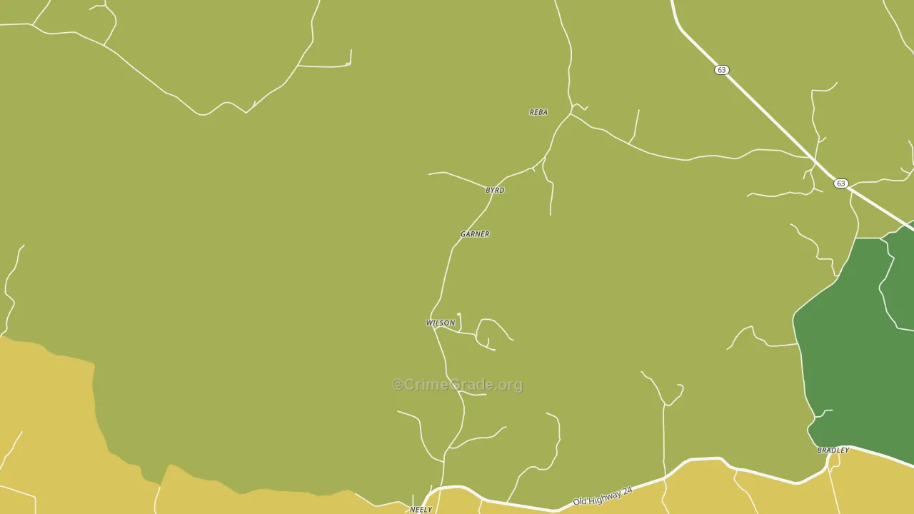 Neely, MS Map of Murder Rates