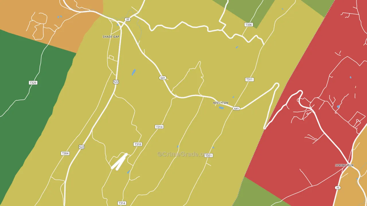 Neelyton, PA Map of Murder Rates