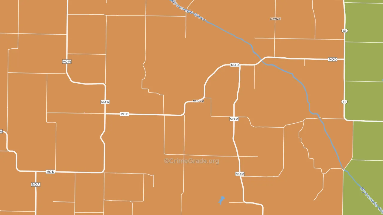 Neeper, MO Map of Murder Rates