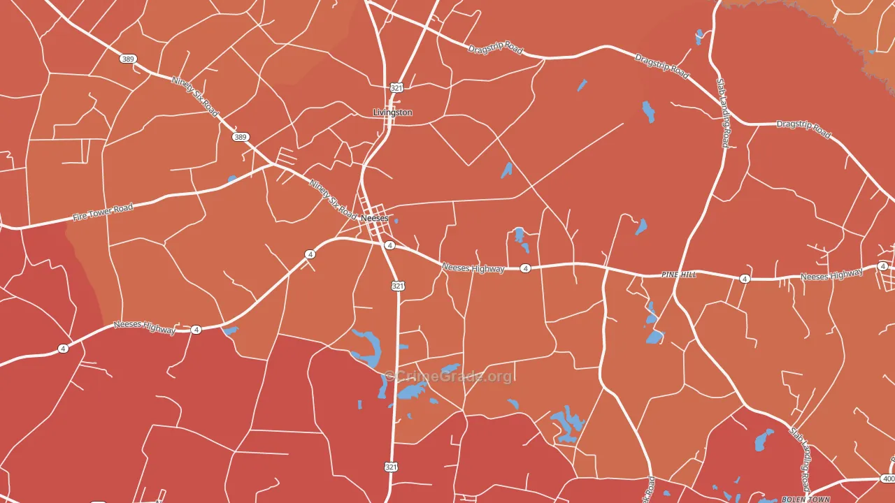 Neeses, SC Map of Murder Rates