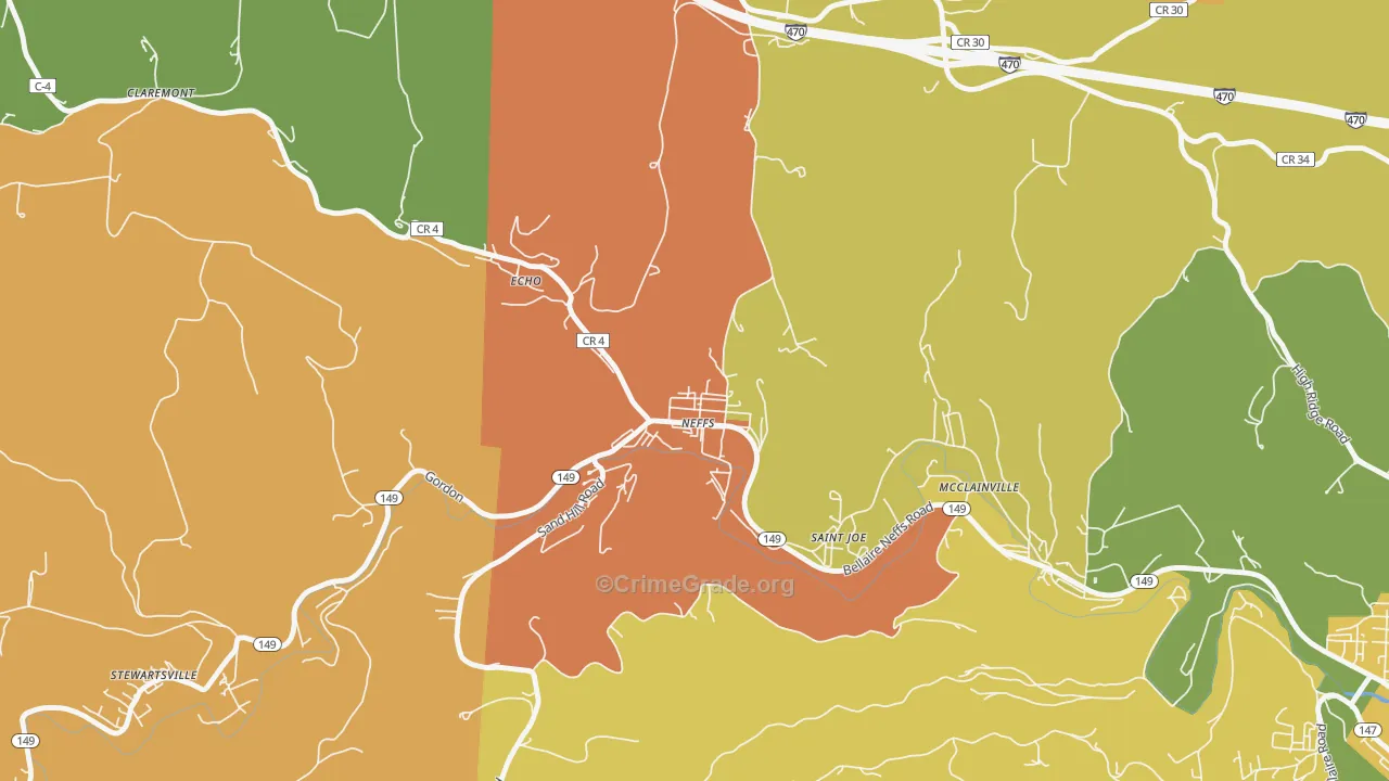 Neffs, OH Map of Murder Rates