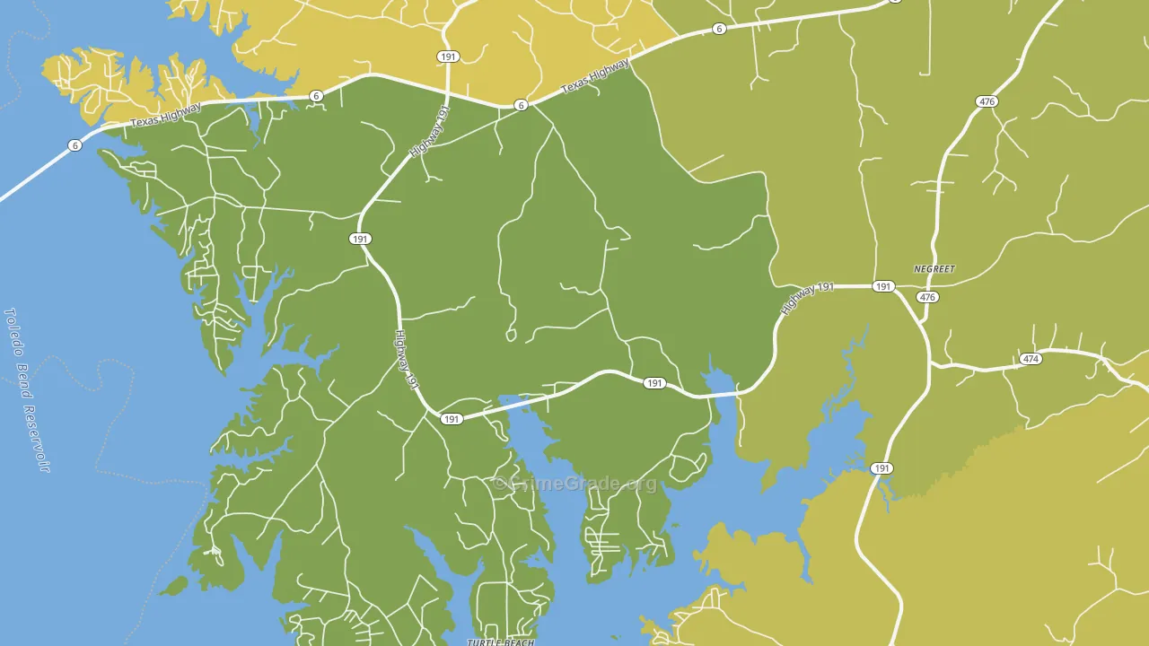 Negreet, LA Map of Murder Rates