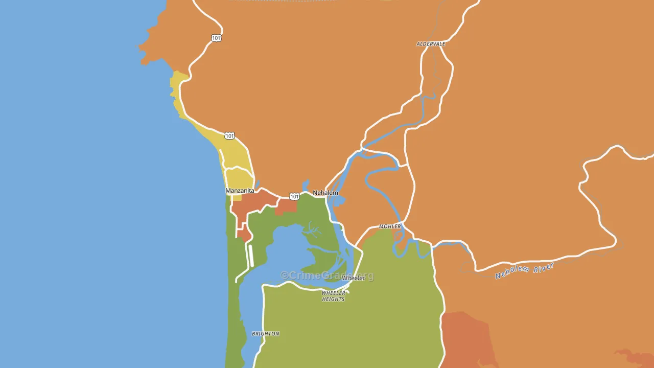Nehalem, OR Map of Murder Rates