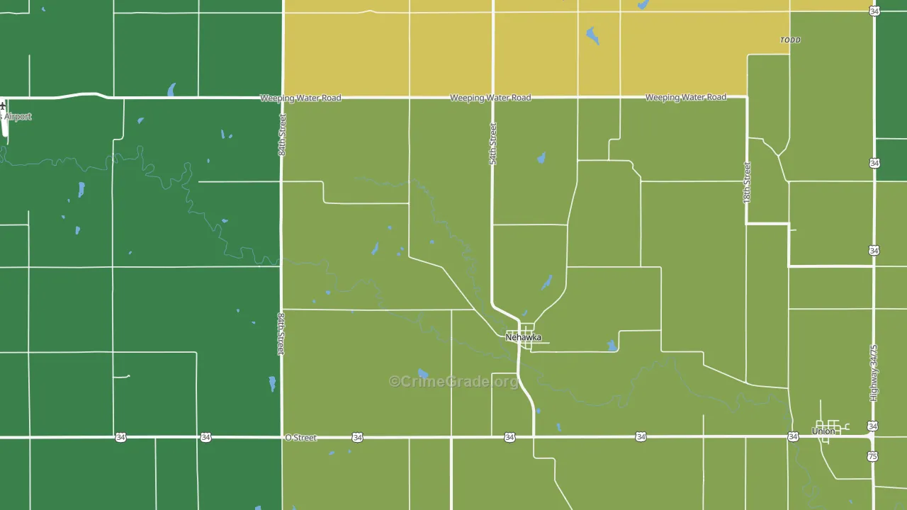 Nehawka, NE Map of Murder Rates
