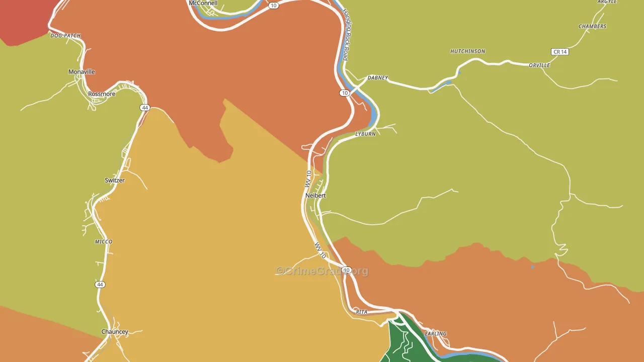 Neibert, WV Map of Murder Rates