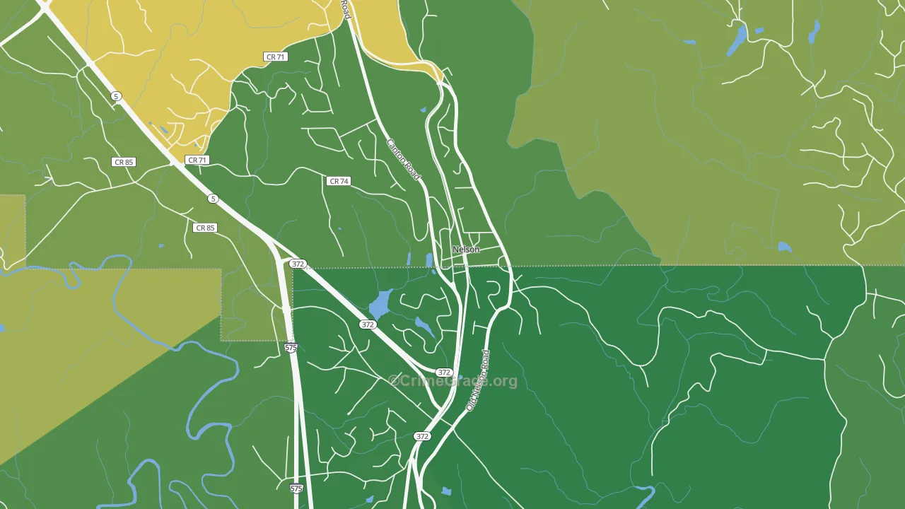 Nelson, GA Map of Murder Rates