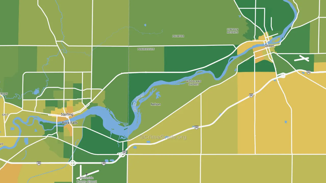 Nelson, IL Map of Murder Rates