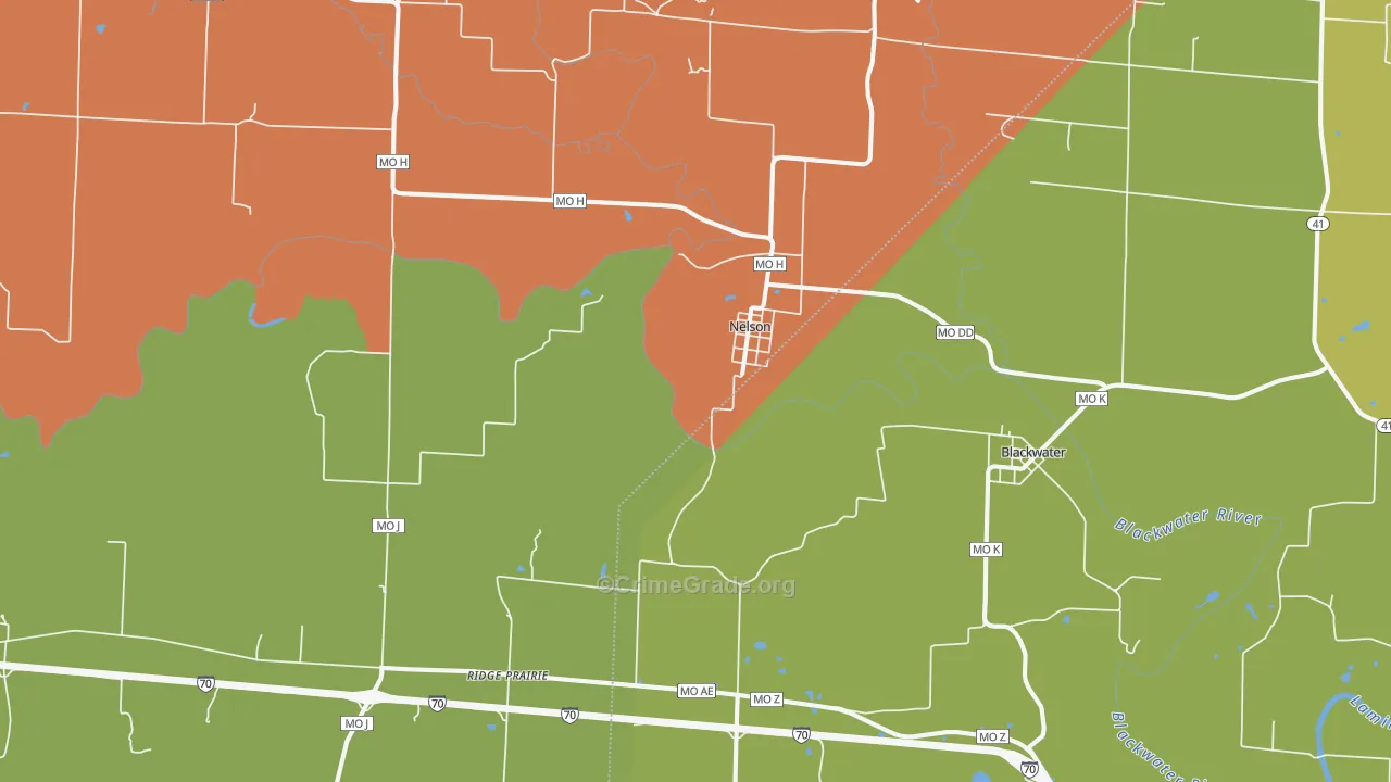 Nelson, MO Map of Murder Rates