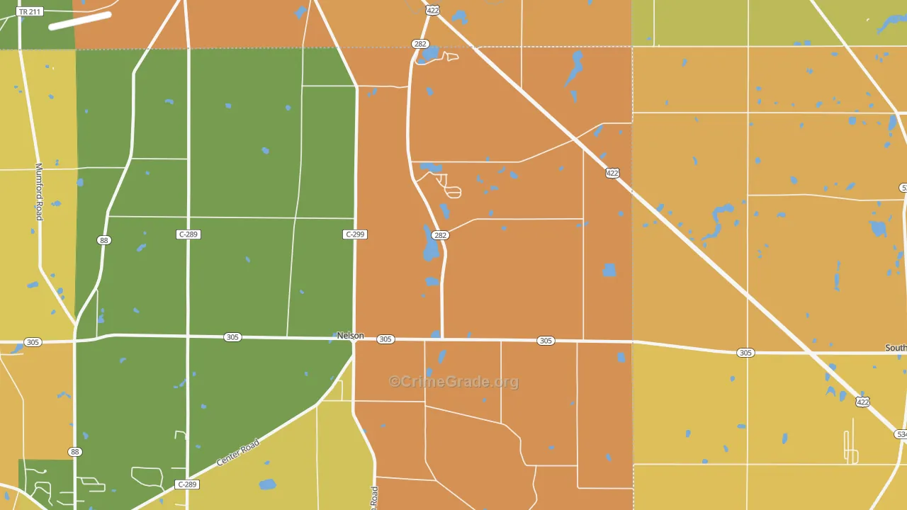 Nelson, OH Map of Murder Rates