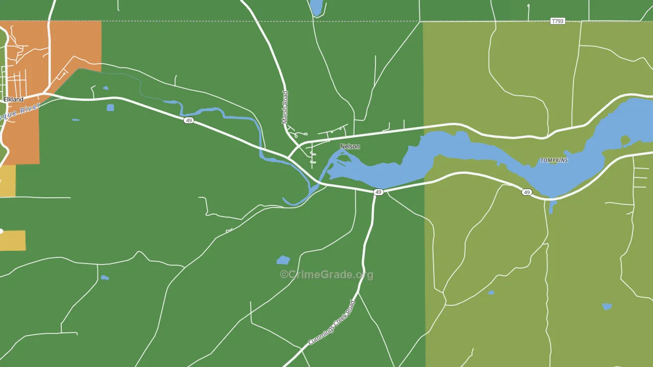 Nelson, PA Map of Murder Rates