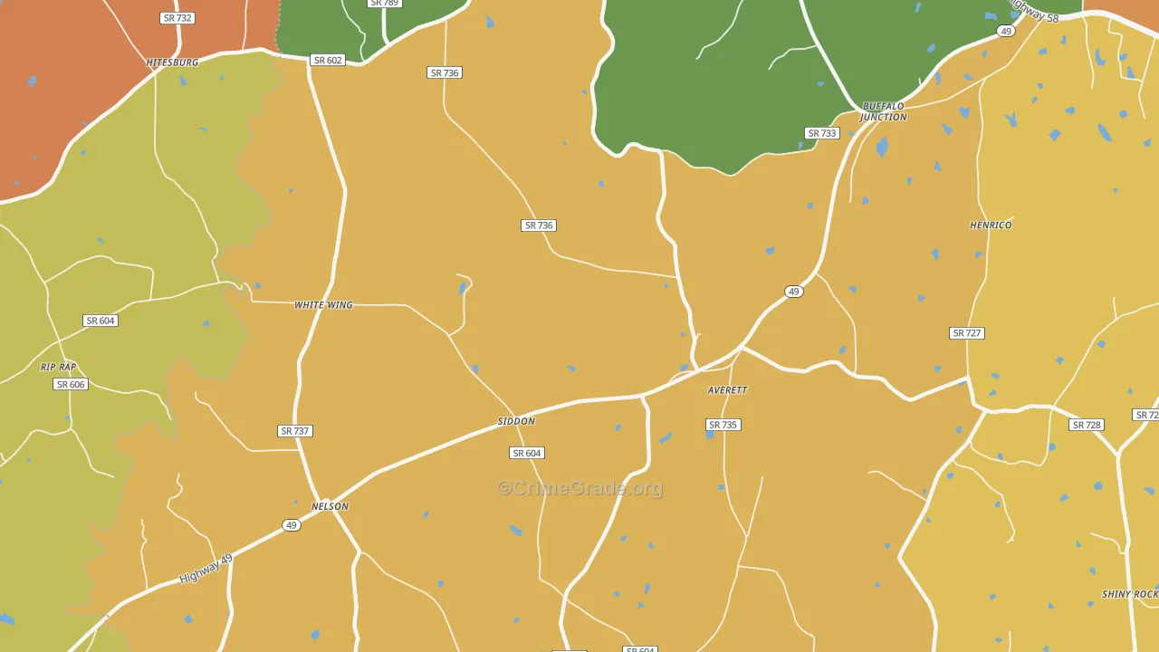Nelson, VA Map of Murder Rates