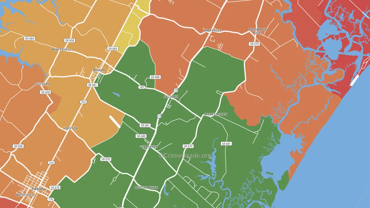 Nelsonia, VA Map of Murder Rates
