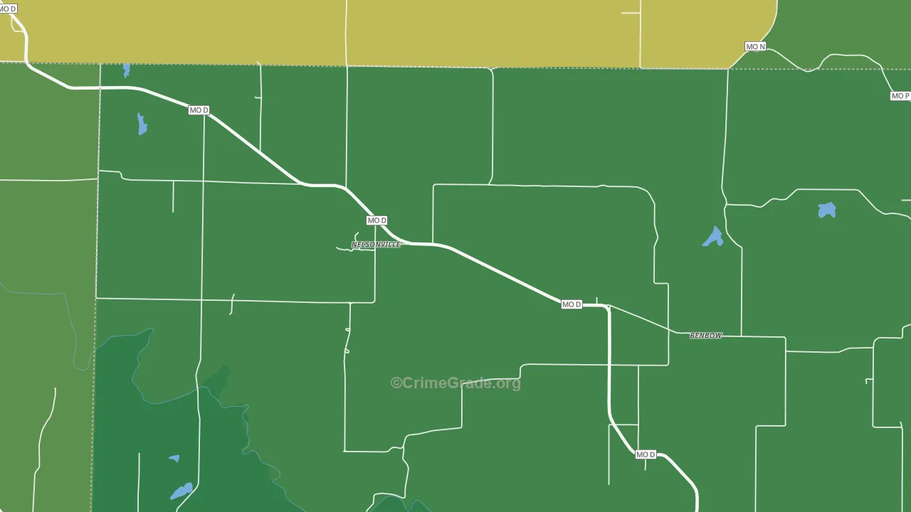 Nelsonville, MO Map of Murder Rates
