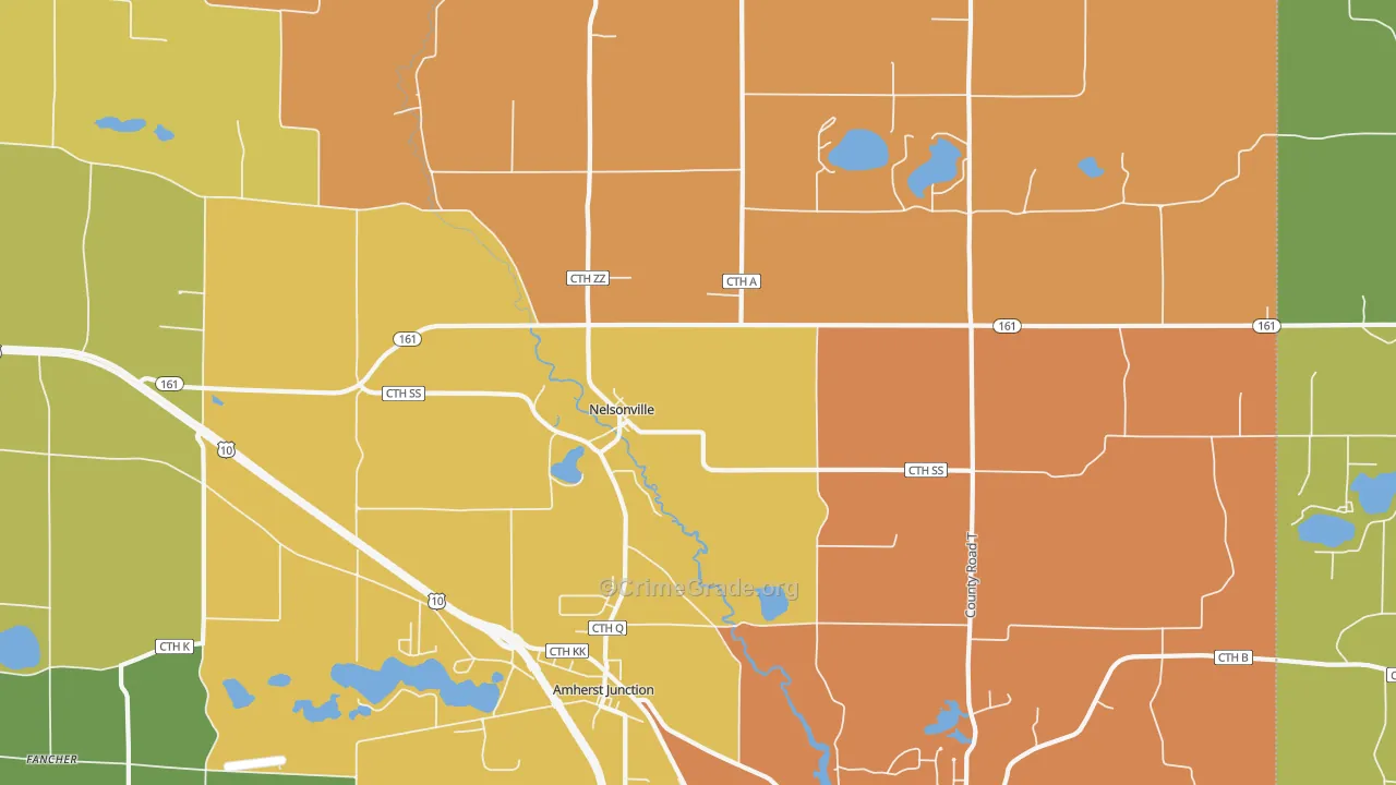 Nelsonville, WI Map of Murder Rates