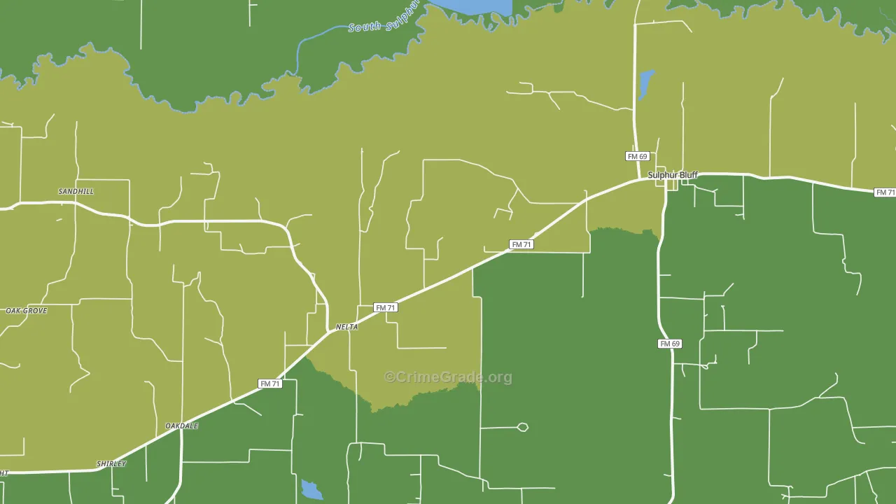 Nelta, TX Map of Murder Rates