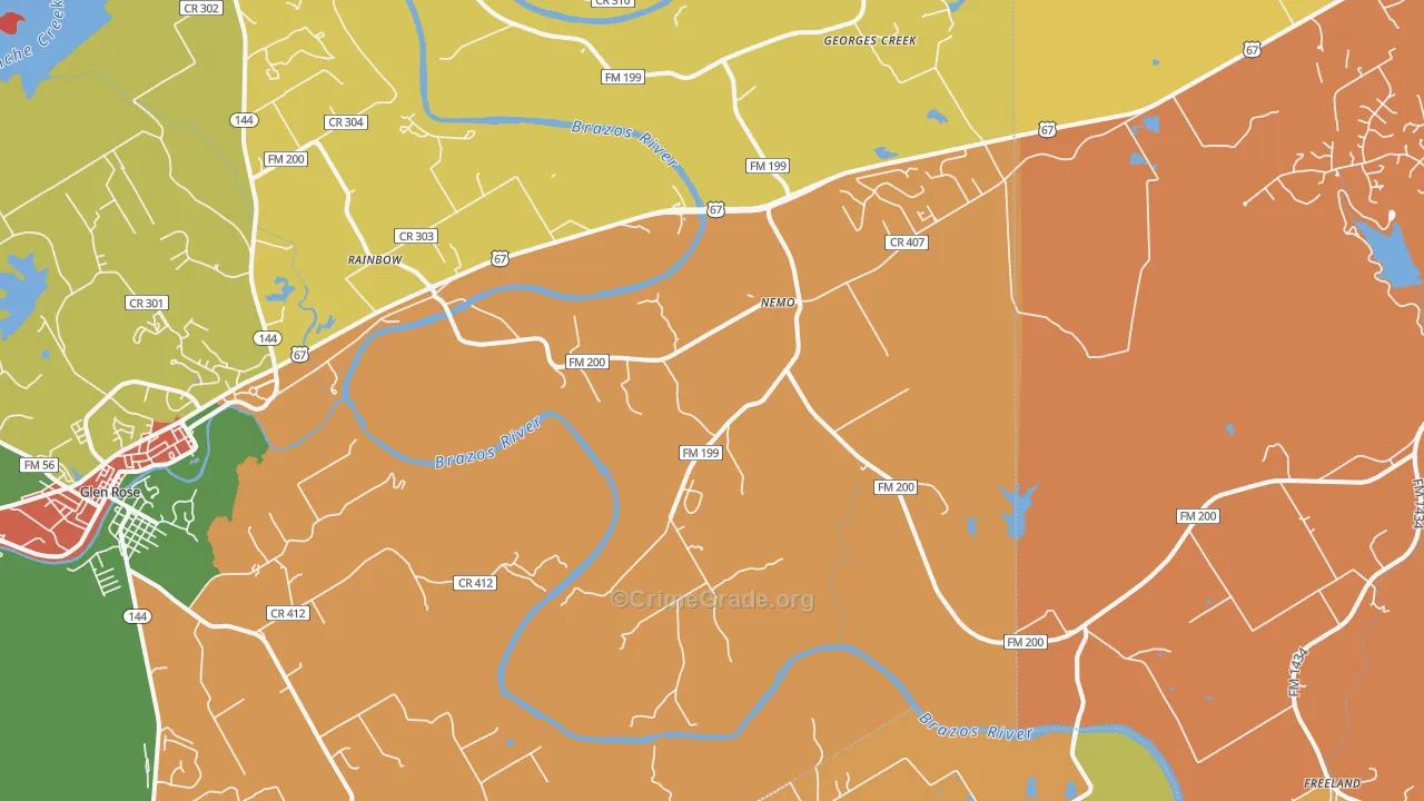 Nemo, TX Map of Murder Rates