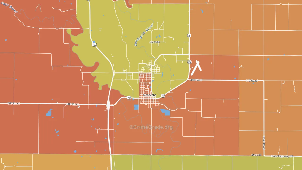 Neodesha, KS Map of Murder Rates