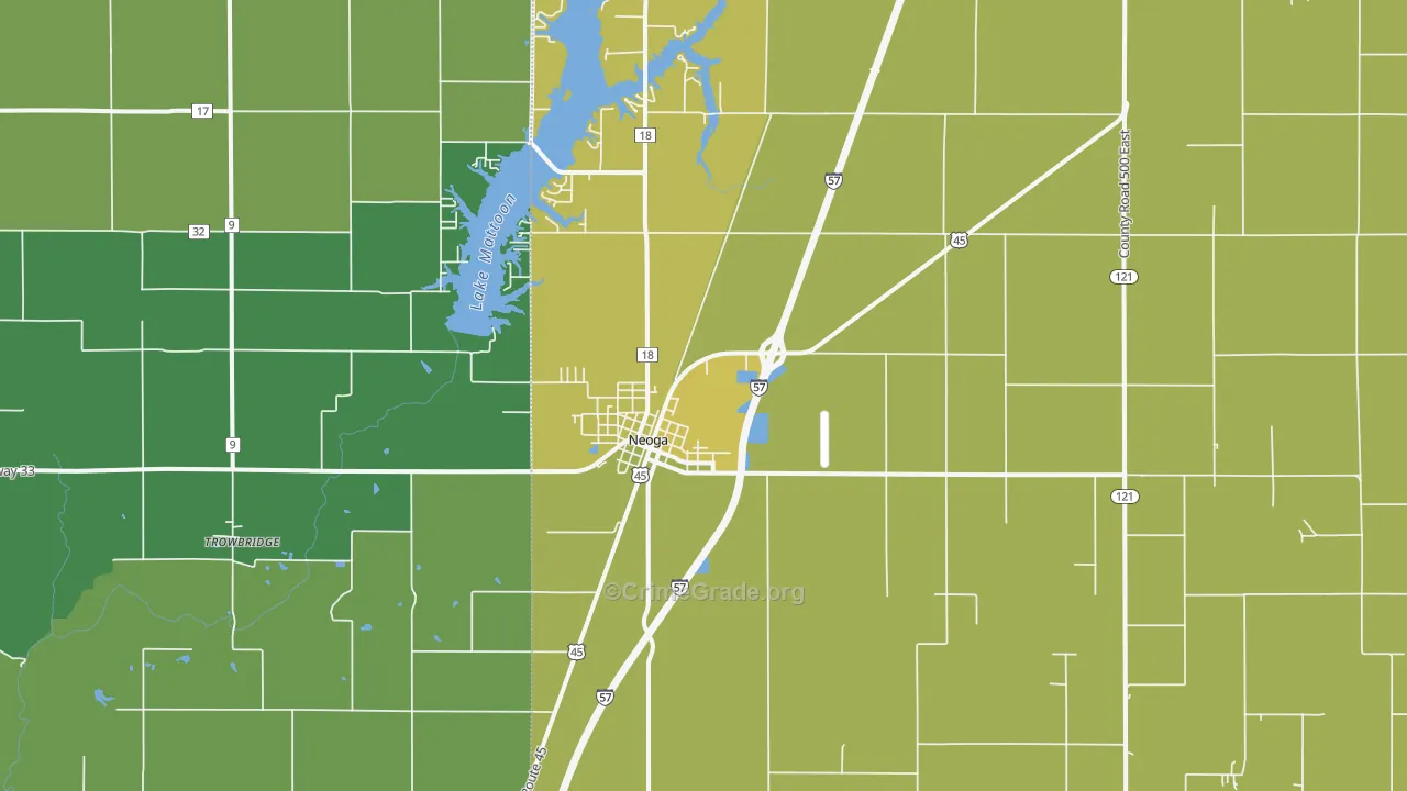 Neoga, IL Map of Murder Rates