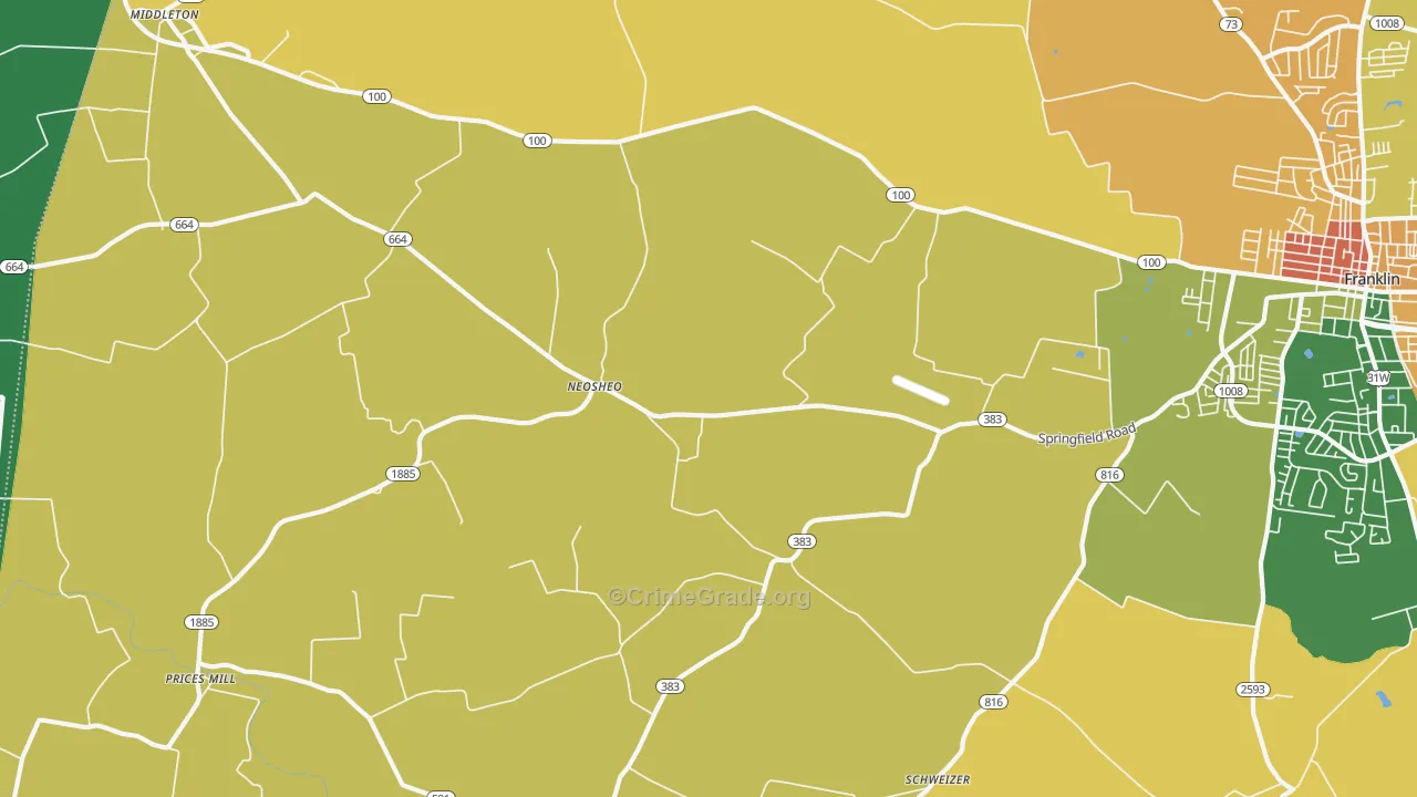 Neosheo, KY Map of Murder Rates