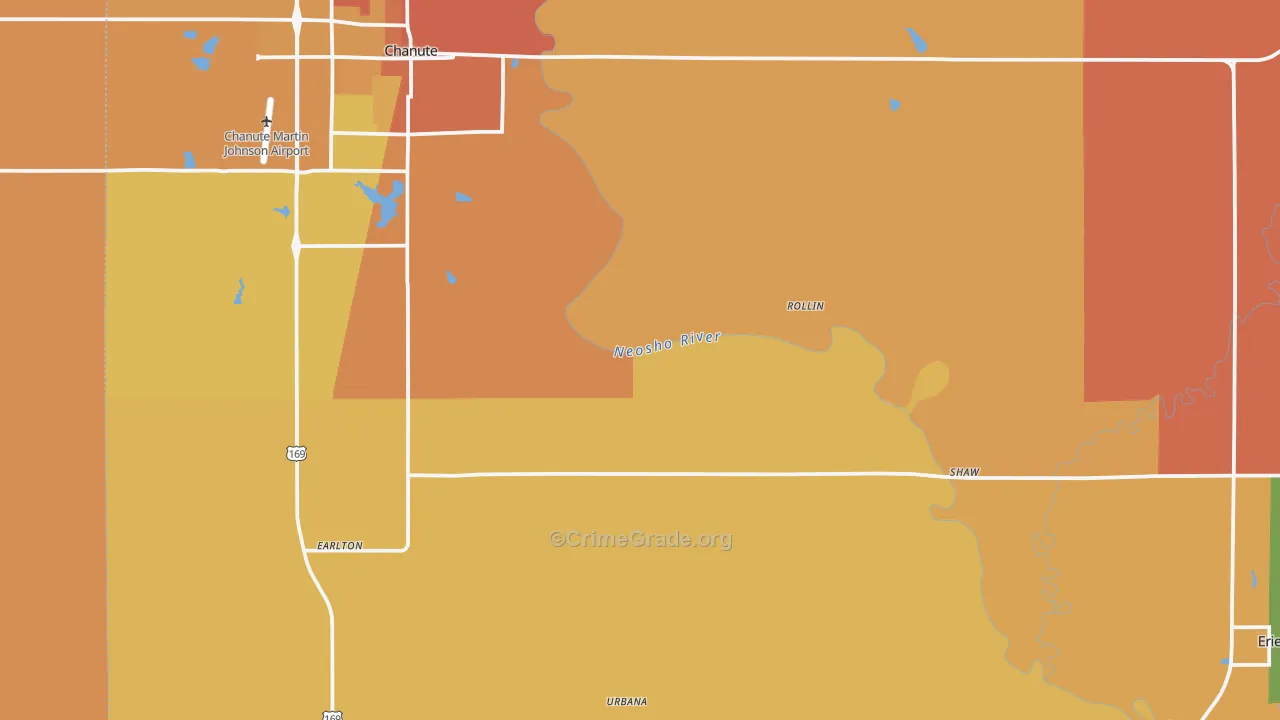 Neosho County, KS Map of Murder Rates