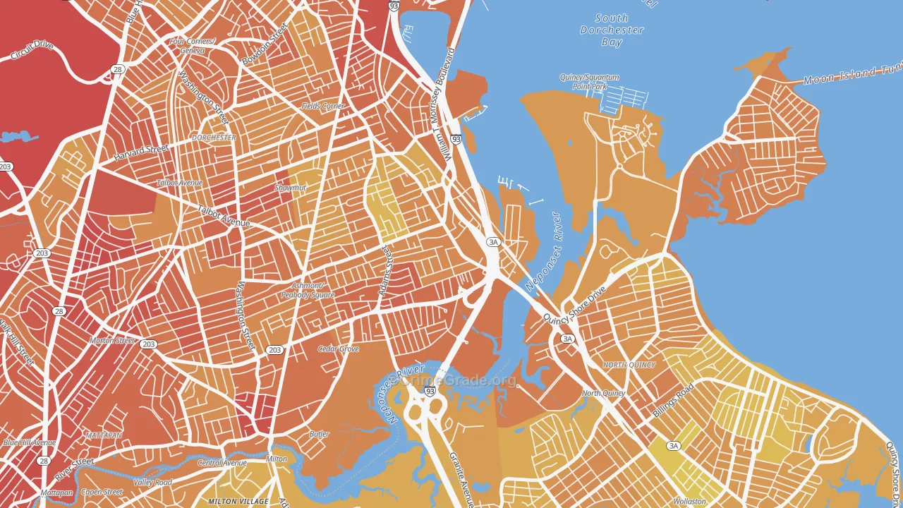 Neponset, Boston, MA Map of Murder Rates