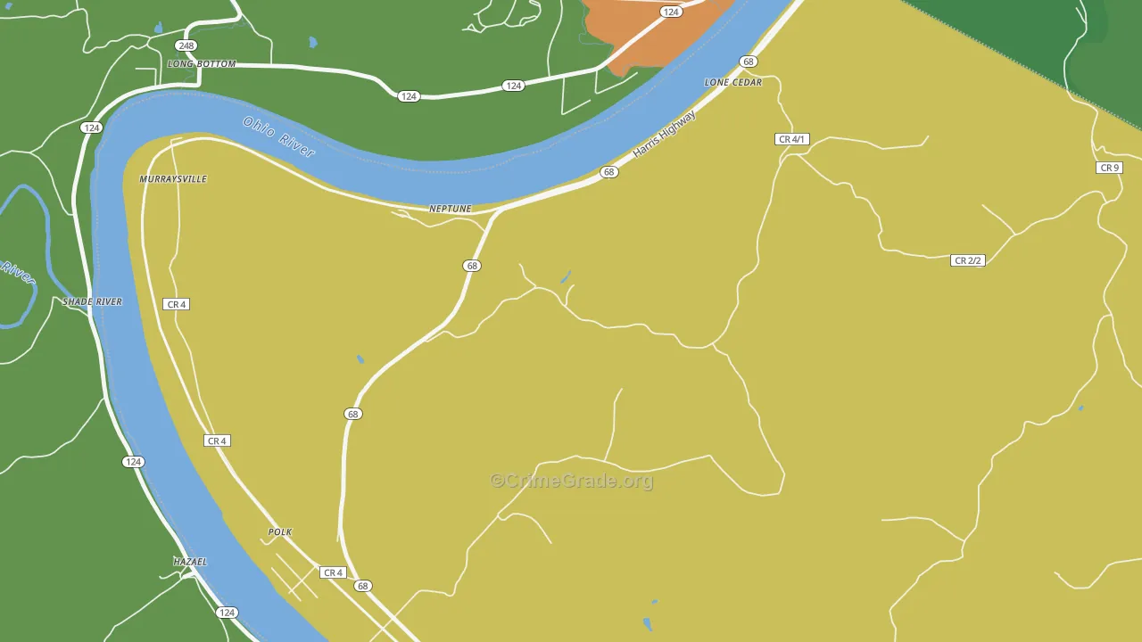 Neptune, WV Map of Murder Rates