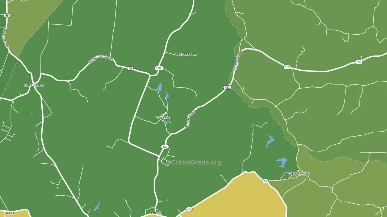 Nerinx, KY Map of Murder Rates